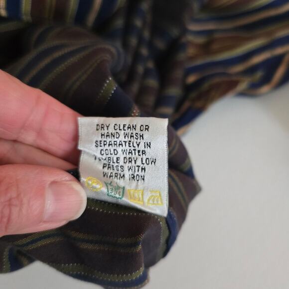 Bugatchi Uomo Mens Brown Stripe Classic American Preppy Business Shirt Party XXL - Picture 9 of 12